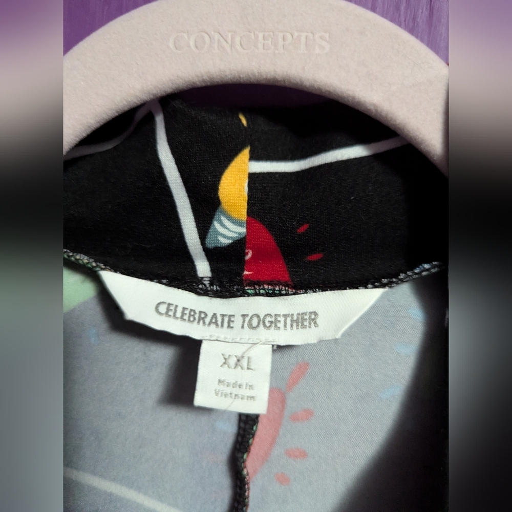 Celebrate Together String Lights Collared Long Sleeve Midi Dress XXL 18 20 - Picture 3 of 4